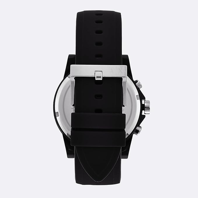 Armani Exchange Outerbanks AX1326 Men's Chronograph Watch – Black Dial with Black Silicone Strap