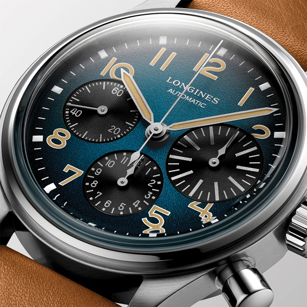 longines Avigation BigEye 41mm - Blue on Leather Strap