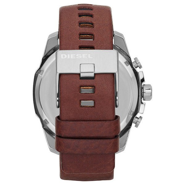 Diesel DZ4290 Mega Chief Chronograph Men's Watch – Black Dial & Brown Leather Strap